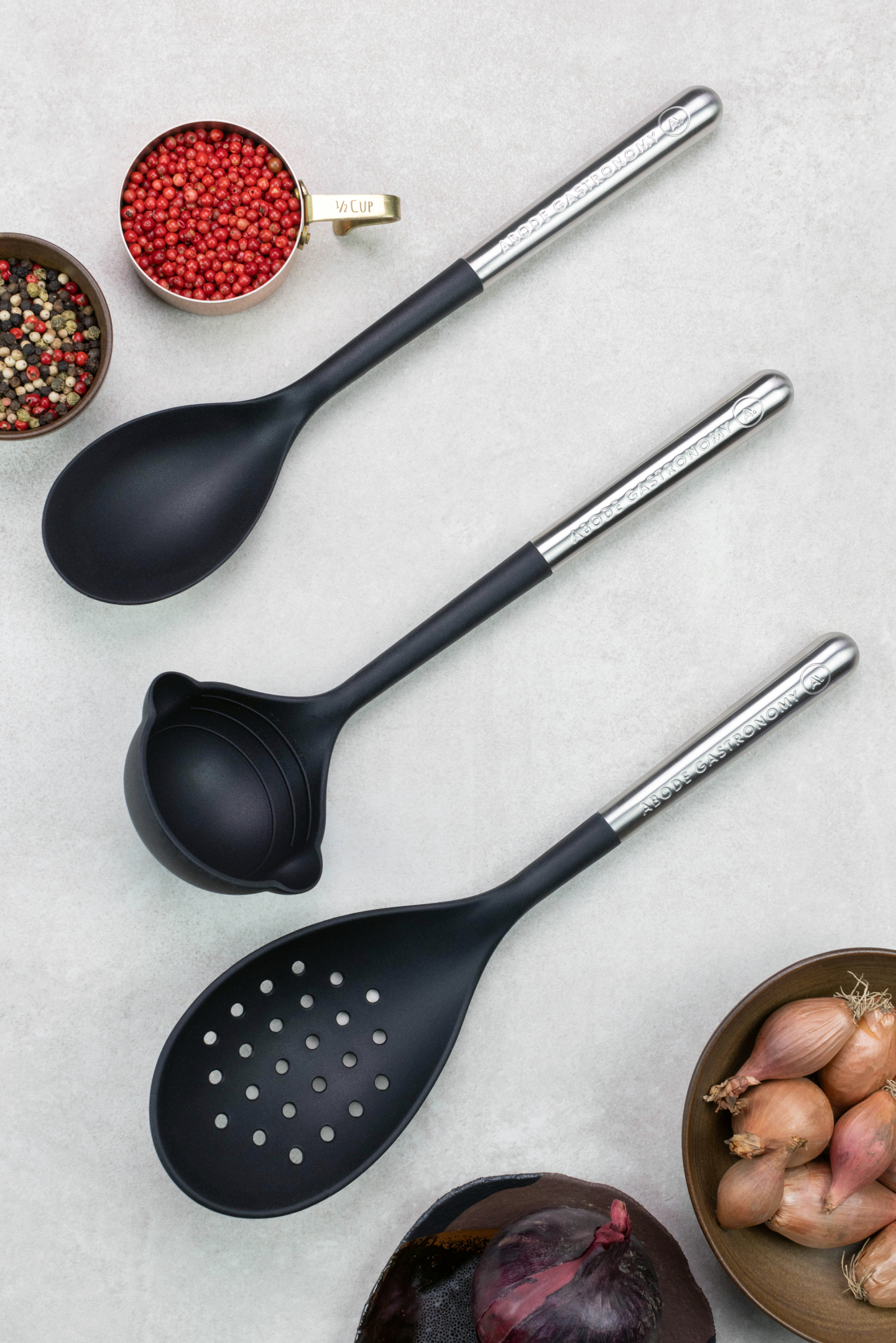 Premium Utensils Set of 3 Spoons/Ladle